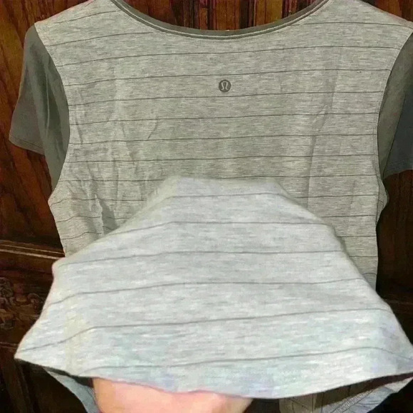 Lululemon Love Crew III 
Short Serve Stripe Heathered Core Light Grey Grey Sage - Picture 11 of 14